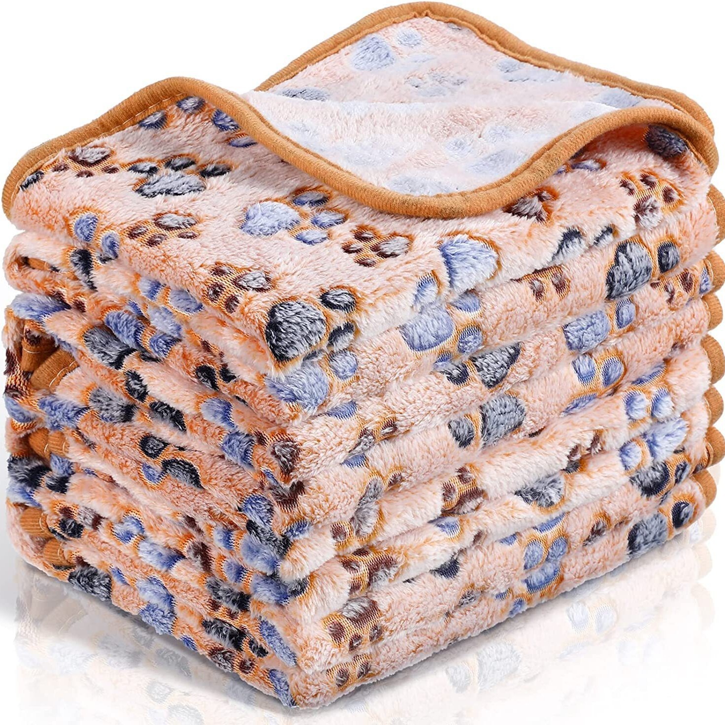 Dog Blankets Pet Blanket Dog Cat Coral Fleece Flannel Paw Print All Season Blanket