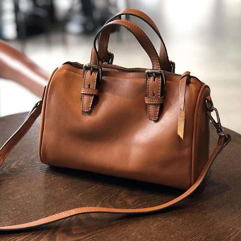 Soft 100% Cow Leather Handbag Women's Long Strap Shoulder Messenger Satchel Bags Black Genuine Skin Casual Tote Sac A Main