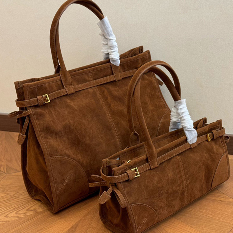 Suede Brown Shoulder Bag Womens Designer Totes Bag Soft Lux Leather Luxury Handbag Casual Women's High Quality New Tote Autumn Winter Suede Underarm Shoulder Bag