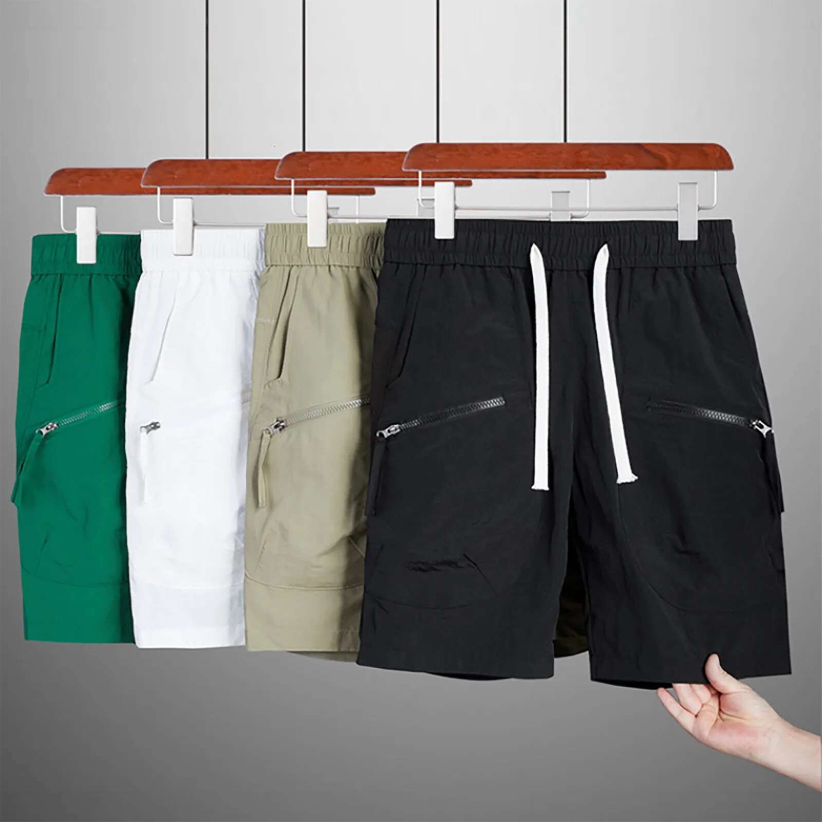 2025 Summer Solid Color Men's Designer Shorts Zipper Pocket New Casual Quick Drying Breathable Shorts Basketball Sports Shorts Cortos Hombre