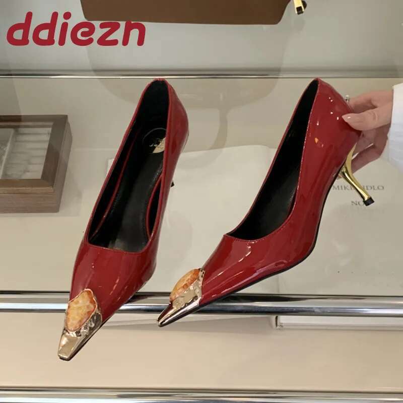 Female Rhies Women Stiletto Pumps Fashion Pointed Toe Footwear Ladies High Heels Shoes 2025 New