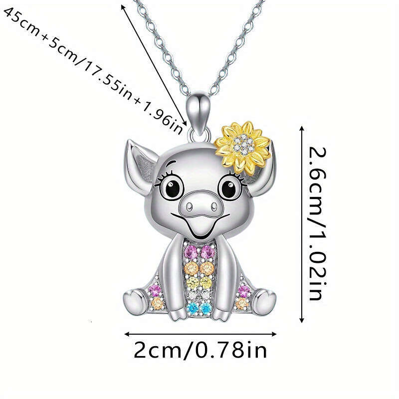 Cute cartoon shiny pendant with personality and creativity, new versatile fashion, commemorative birthday gift necklace