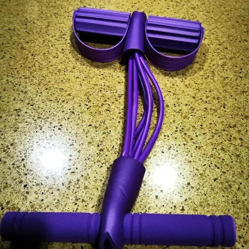 4Tube Yoga Pedal Puller Female Resistance Belt Abdominal Waist Arm Training Elastic Pulling Rope Fitness Equipment Portable Exercise 250213