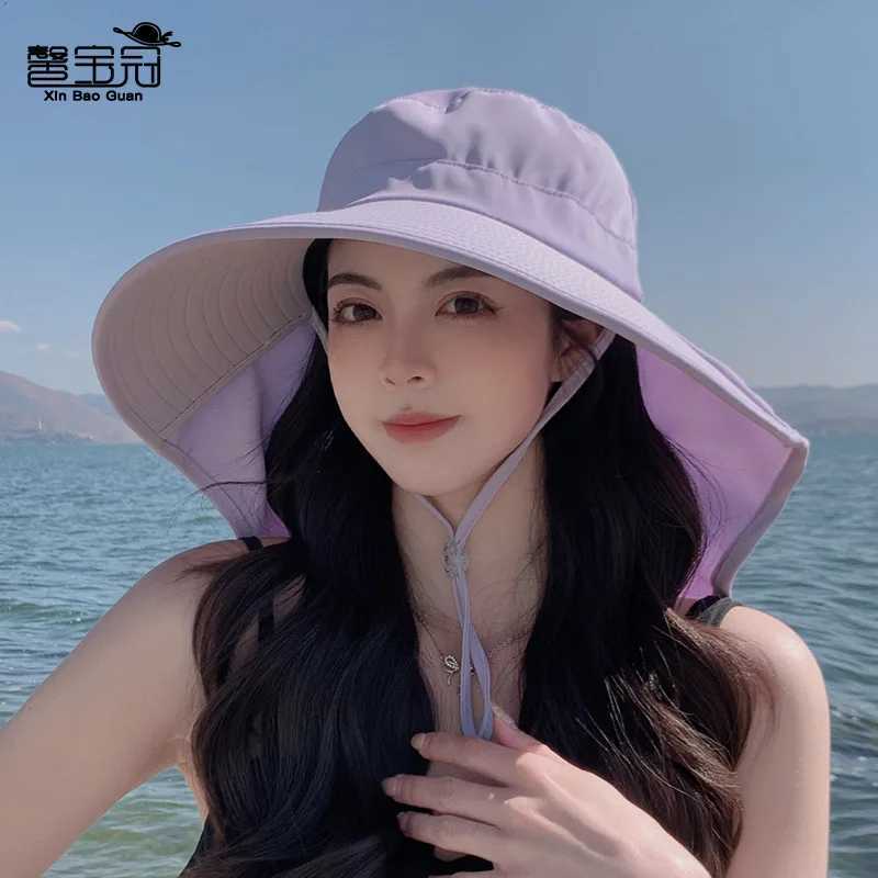 Outdoor Sun Bucket Hat for Women Girls with 50+ UPF Protection Safari Cap Wide Brim Fishing Hat with Neck Flap Model 8112 W250217