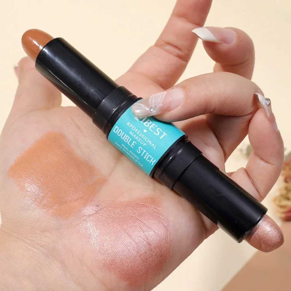 3D Highlighting Bronzer Stick Waterproof Matte Natural Double-ended V-face Shaping Contouring Highlighter Pen Korean CosmeticsW250217
