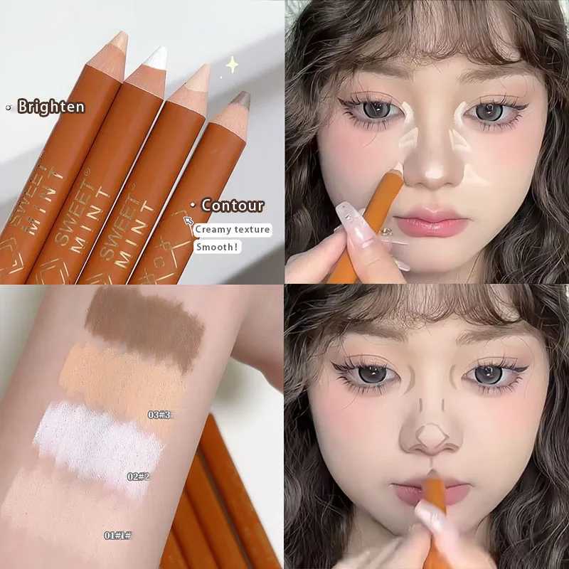 Double-ended Contouring Shading Pen Face Brighten Nose Shadow Profile Natural Three-dimensional Highlight Stick Korean MakeupW250217