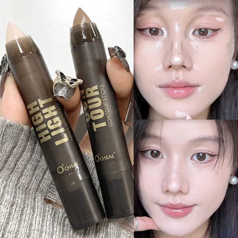Matte facial bronze contour stick 3D nose shadow cream bright brown shadow Highlander pen long-lasting makeup and cosmeticsW250217