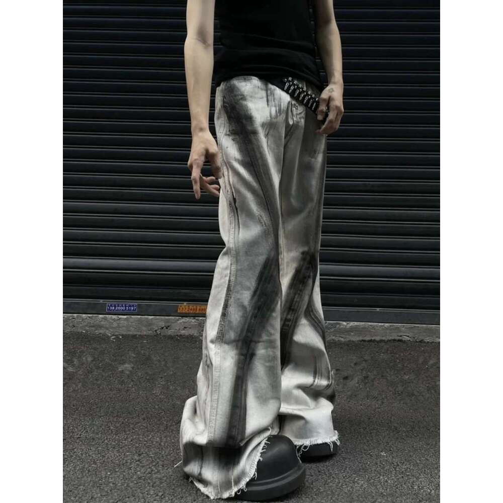 Women's Grey Gothic Bow Flare Jeans Haruku Aesthetic Y2k Denim Trousers High Waist Cowboy Pants Vintage 2000S Trashy Clothes