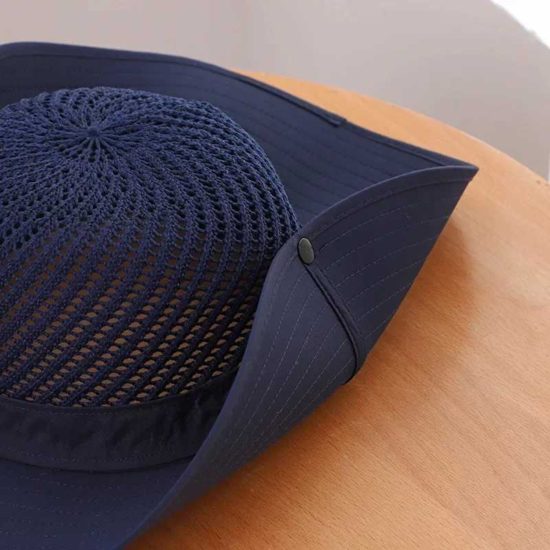 10cm wide Brim mens sun hat UPF 50+Boonie hat summer UV protection outdoor fishing hiking hat breathable mesh bucket hat W250217