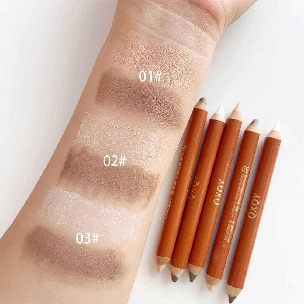 Highlighting Contouring Pen 2 IN 1 Brightening Skin Sculpting 3D Nose Shadow Concealer Pencil Matte Smooth Bronzer Korean MakeupXJ250217