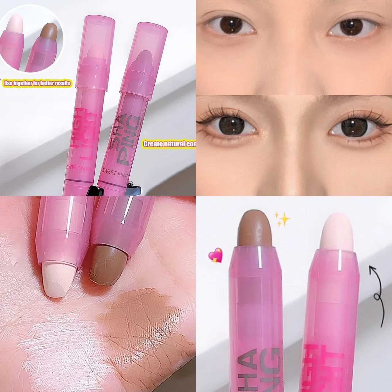 3D Facial Shaping Contour Pen Cream Makeup Highlight Stick High Gloss Brightening Natural Nose Shadow Repair Facial FlatnessW250217