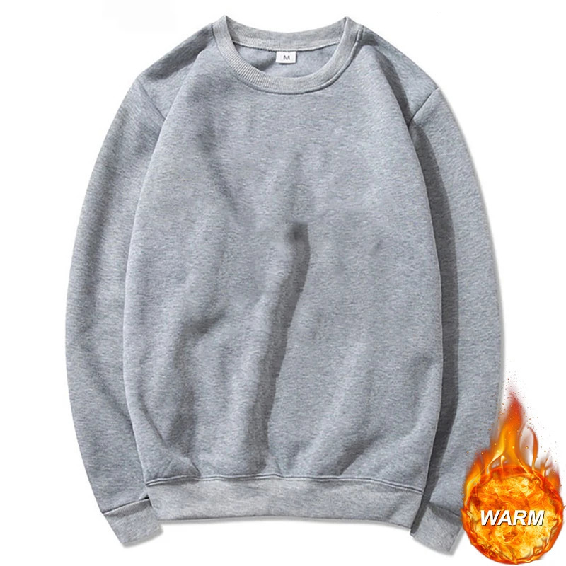 Mens and Womens Solid Color Thickened Round Neck Sweatshirts Casual Pullovers Daily Style Fashionable Warm 250214