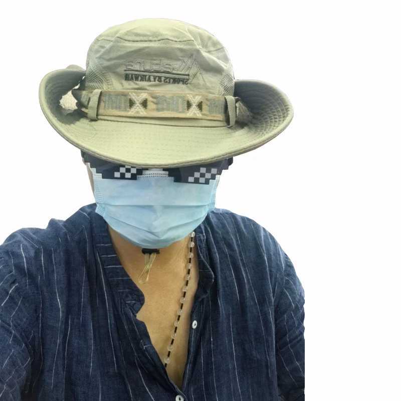 Summer Men Bucket Hat Outdoor UV Protection Wide Brim Panama Safari Hunting Hiking Hat Mesh Fisherman Hat Beach Sunscreen Cap W250217