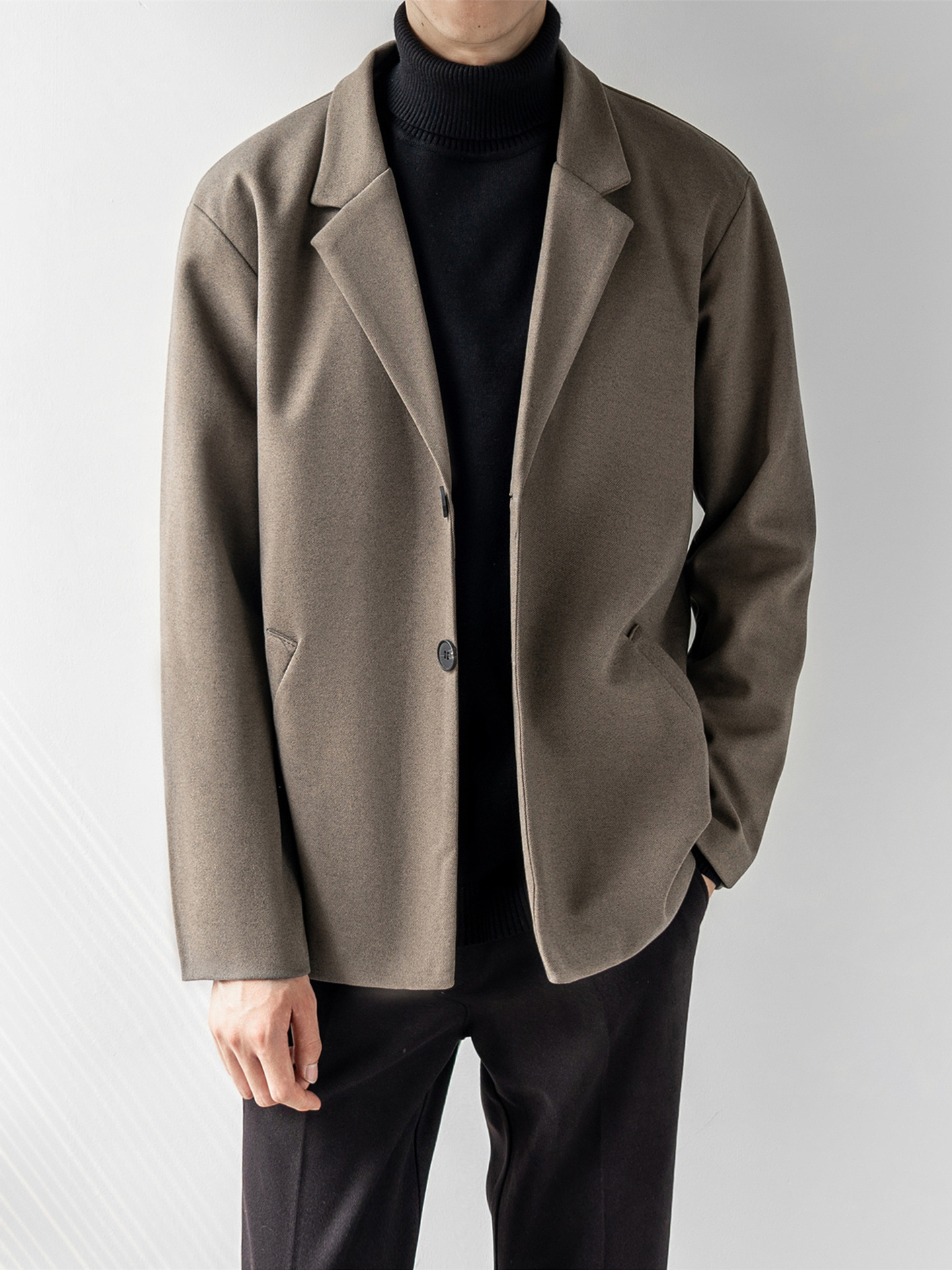 G2171Korean Inspired Men's Wool Overcoat - Comfortable and Stylish