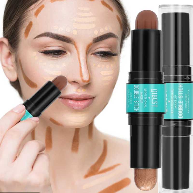 3D Highlighting Bronzer Stick Waterproof Matte Natural Double-ended V-face Shaping Contouring Highlighter Pen Korean CosmeticsW250217