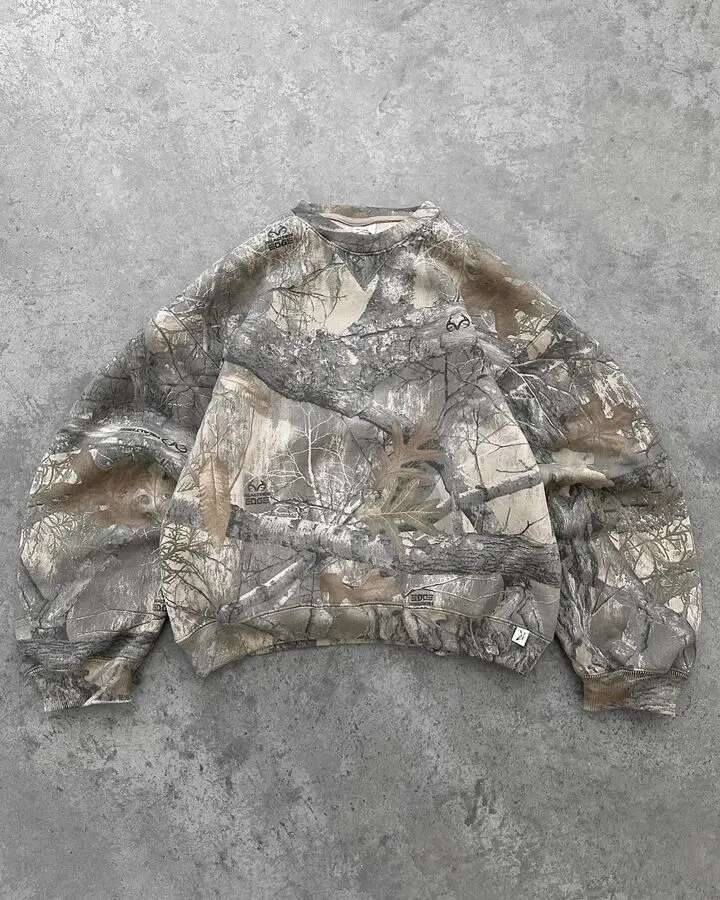 Mens Womens Y2K Clothing Hip Hop Tactical Camo Graphics Oversized Pullover Sweatshirt Fashion Long Sleeve Tops