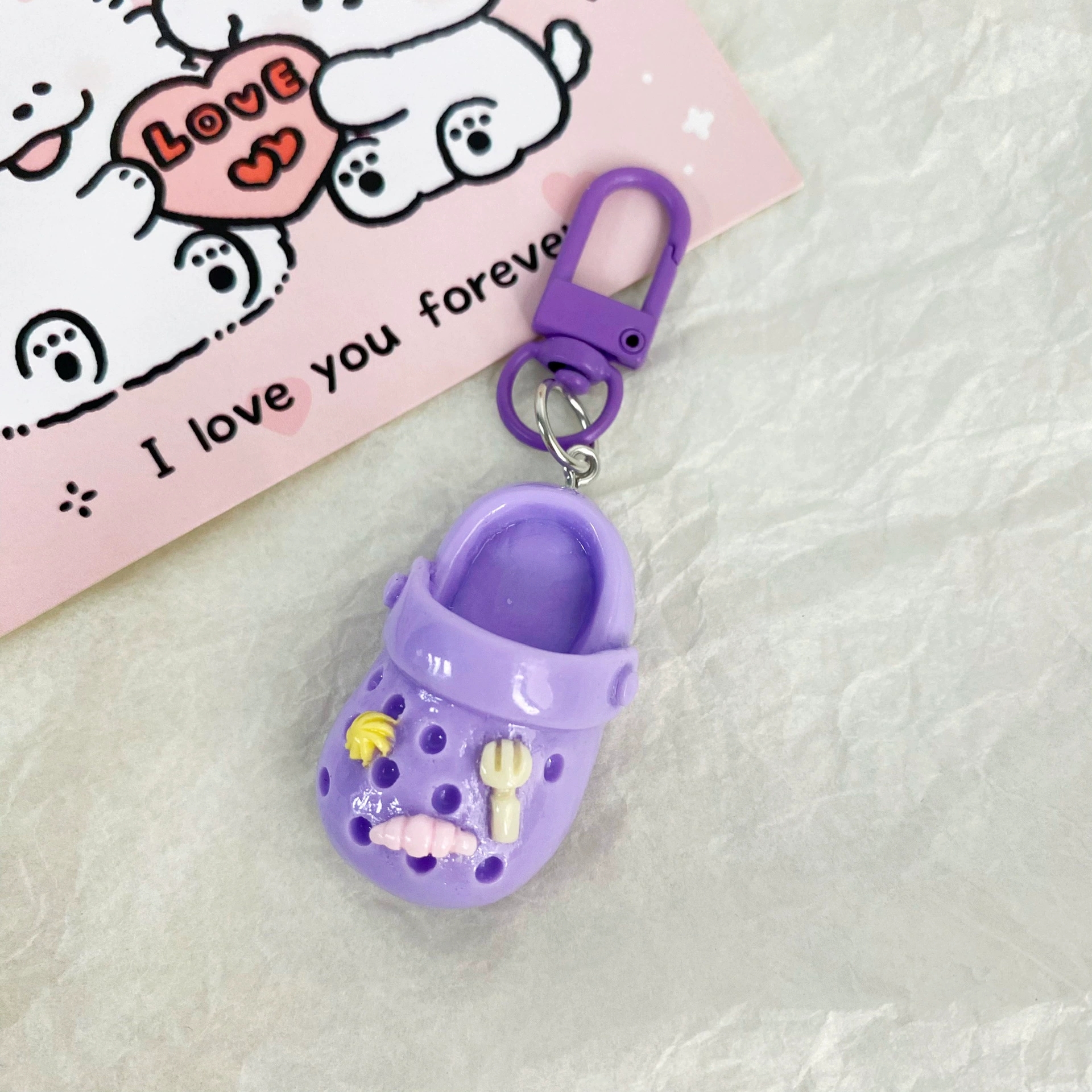 Sweet and colorful hole shoes keychain ins girlish heart Japanese pendant cute best friend gift accessory hanging ornament