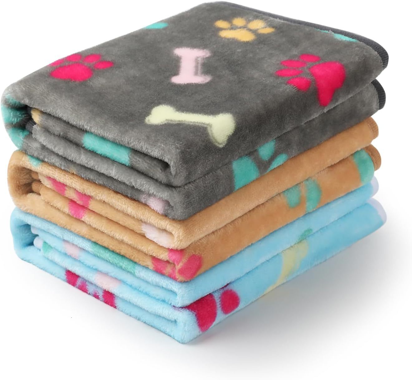 Pet Blanket Flannel Coral Fleece Dog Cat Paw Pad Kennel Cushion Print bone Plush Mats