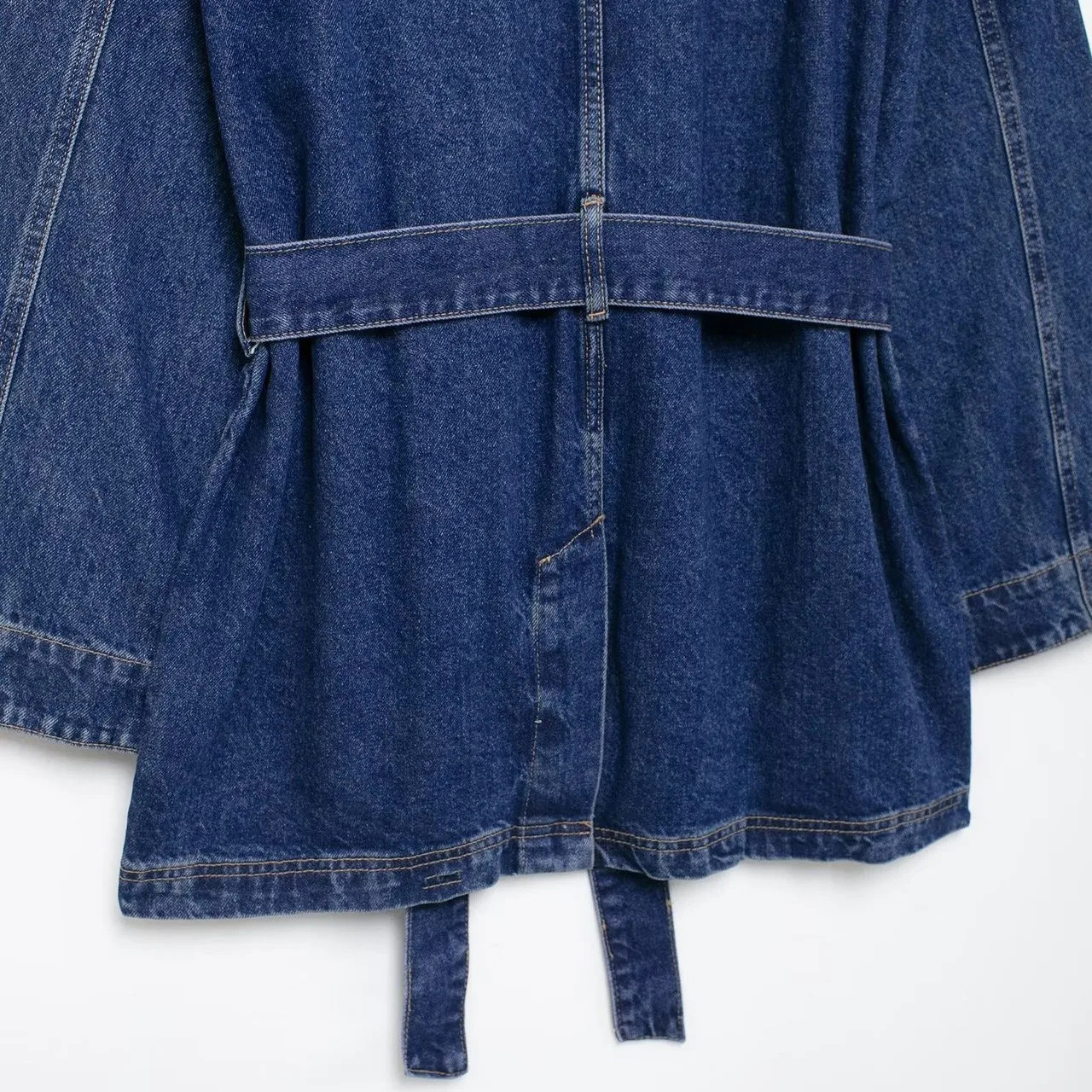 Denim Hoodie Jacket WomanS Jean Button Up Long Sleeves Washed Casual Jackets For Women Autumn Versatile 250213