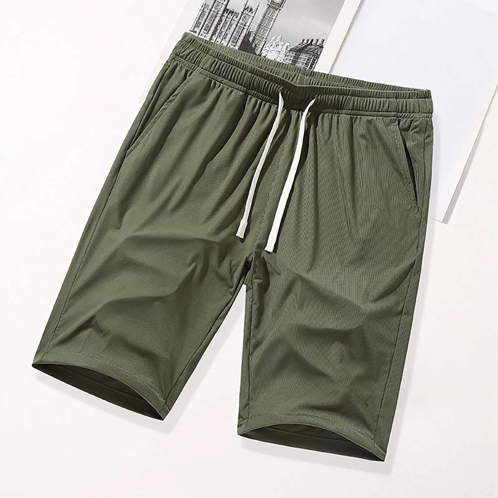 Design Personalized And Fashionable Shorts For Summer Solid Color Slim Fit Five Point Outdoor Sports And Leisure Shorts Bermudas Para Hombre