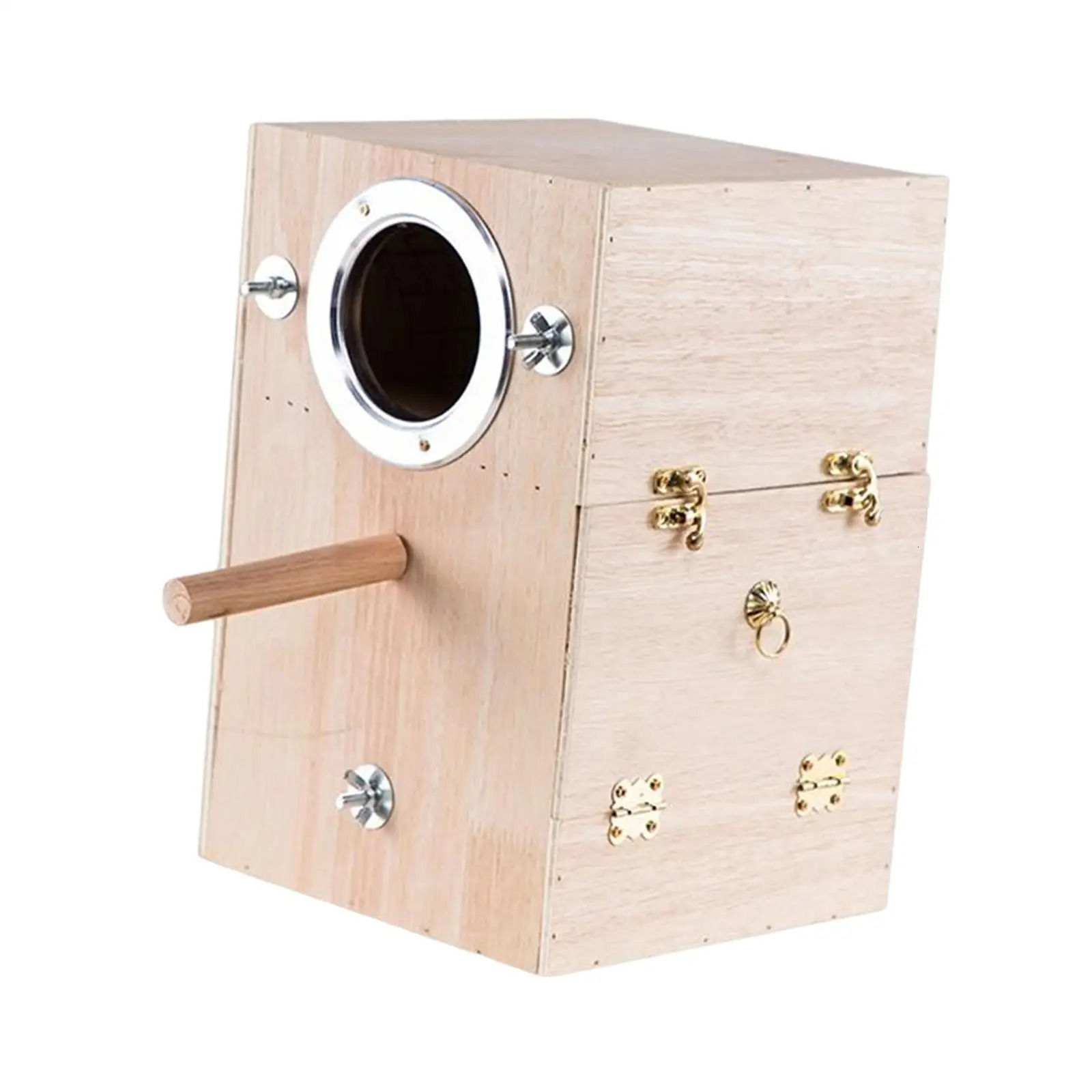 Pet Parrot Breeding Box Parakeet Nesting Box Birdhouse Cage Mating Box Wood Hatching for Canary Budgie Garden Outdoor 250206