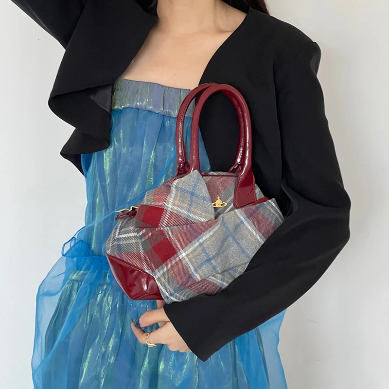 Women's Bags Spring/Summer New Casual Versatile Plaid Handbag, Planet Printed Canvas Bag, Single Cross Shoulder Bag