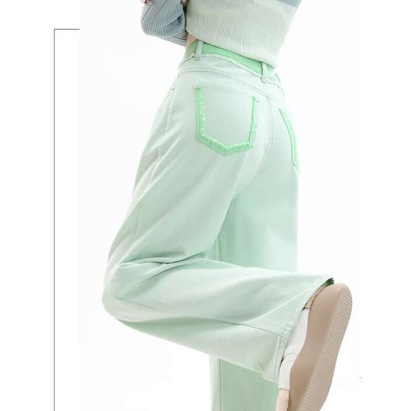 Pink Jeans Women High Waist American Street Y2k Wide Leg Pants Fashion Simple Baggy Vintage 2025 NEW Straight Autumn Trousers