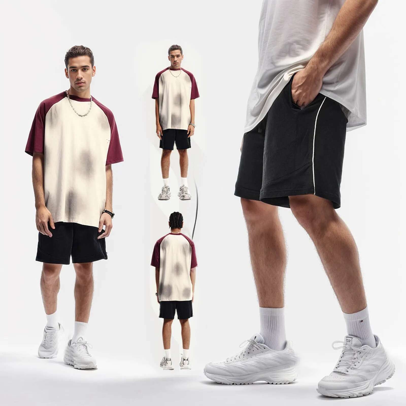 Summer New Retro Street Casual Shorts Quarter Pants Men's Designer Shorts Hip-hop Gothic Outdoor Quick Drying Breathable Basketball Sports Pants