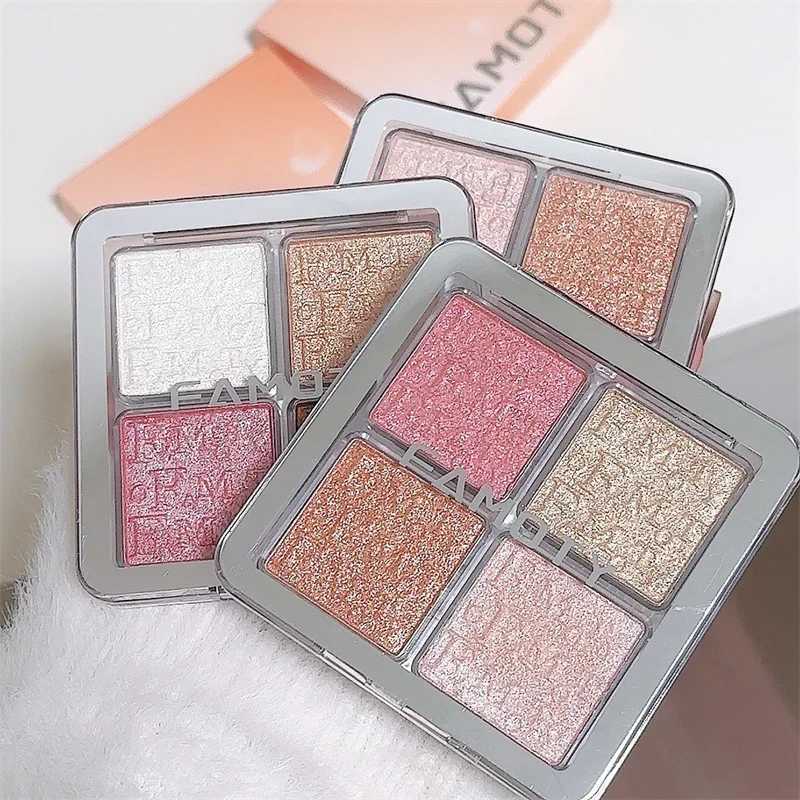 4 Colors Diamond Highlighter Powder Palette Glitter Face Contour Brighten Makeup Shimmer Ultra-concentrated Illuminate CosmeticXJ250217