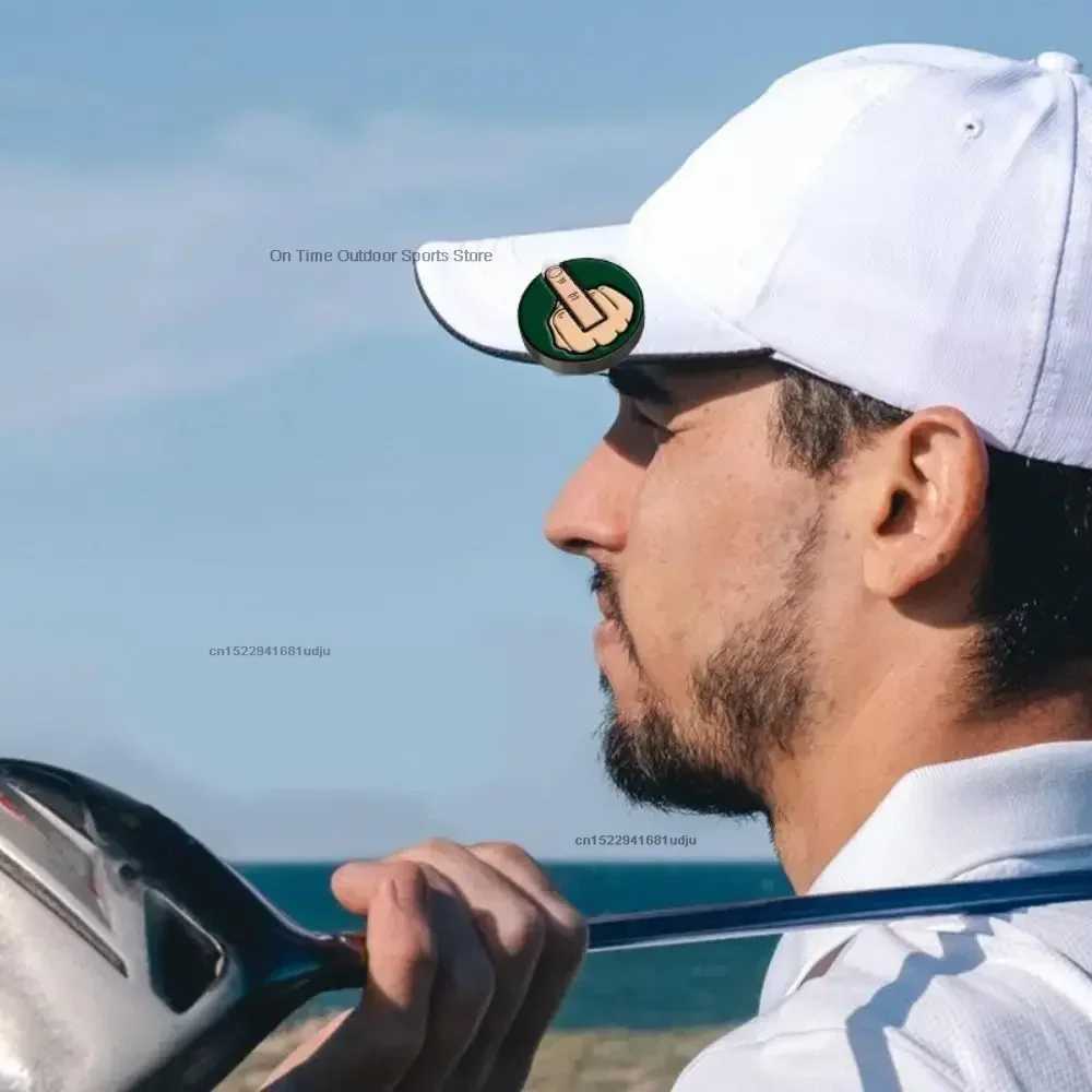 Funny Middle Finger Golf Ball Marker Golf Hat Clip Marker Magnetic Removable Golf Ball Position Mark Training AccessoriesW250215