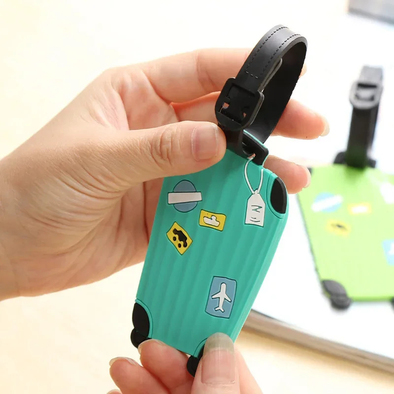 Creative boarding pass Suitcase Cartoon Luggage Tags ID Identifier Label Tag Address Holder travel Accessories 250214