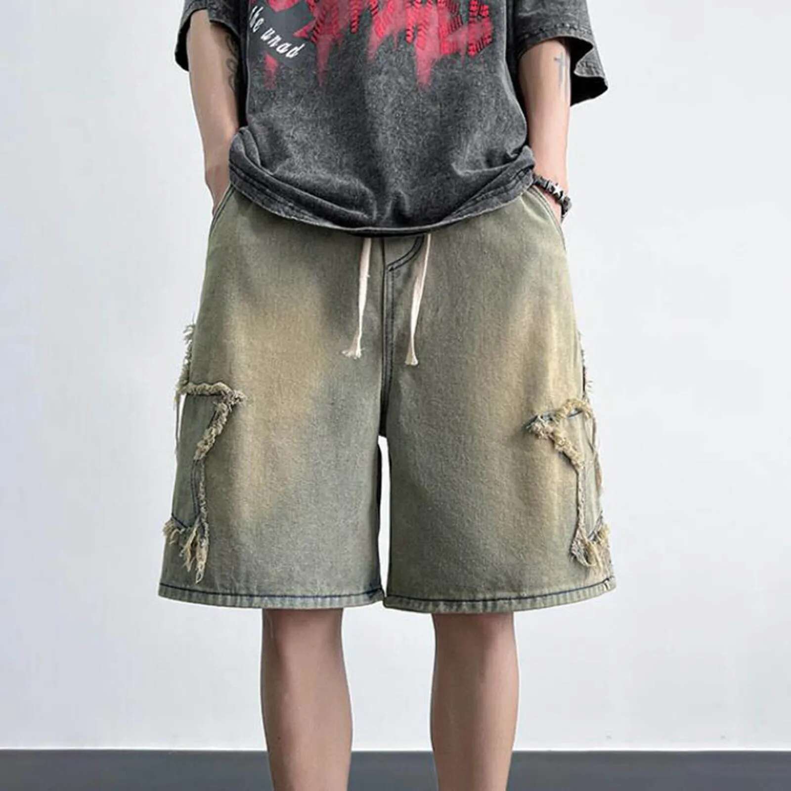 Light Luxury Outdoor Casual Work Clothes Shorts Men's Designer Short Loose Sports Pants Men's Denim Shorts Summer New Design Casual Hip-hop 