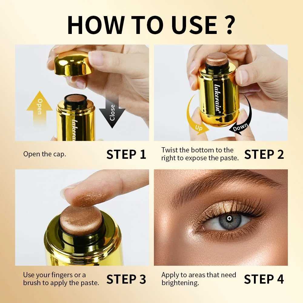 Makeup Highlight Bronzer Stick Shimmer Champagne Brown Shine Highlighter Cream Face Body Brighten Glitter Natural Contour BlushXJ250217