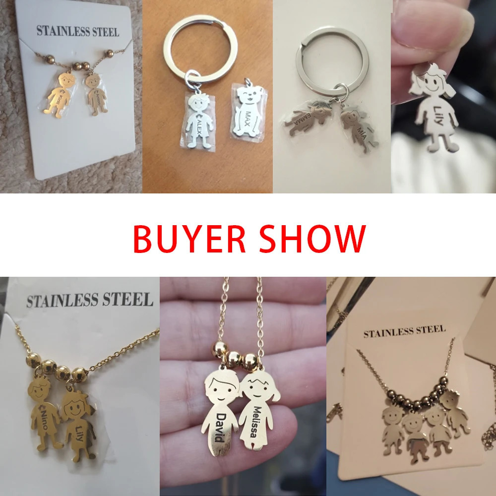 Personalized Boy Girl Necklace Custom Chain Name Mother Kid Family Valentines Gift For Women Men Stainless Steel Pendant Jewelry 250210