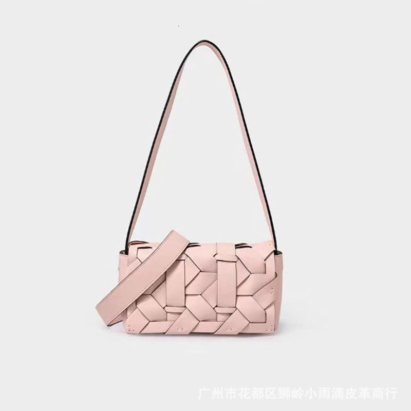 Bag Ditana New Chinese Style Woven High-End Single Shoulder Crossbody Small Square Armpit Bag, Genuine Leather Bag For Women