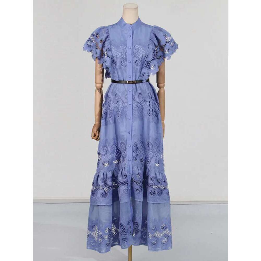 Elegant Women's Lace Splliced Dresses Round Neck High Waist Long Sleeve Slim Evening Dress Female Spring 2025 New