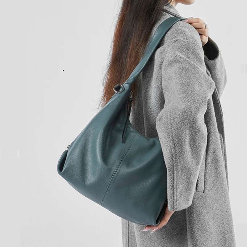 Hifashion 100% Genuine Leather Large Hobo Shoulder Crossbody Bags For Women 2024 Trend Designer Big Tote Cowhide Ladies Handbags