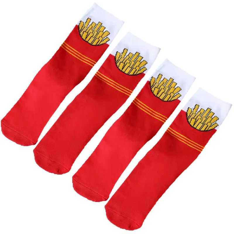 Novelty and fun Socks Red fries pattern gift socks leisure versatile.suitable for Halloween Christmas Valentines Day Gifts W250217