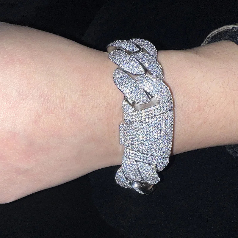 7 -30 Hip Hop 5CZ Stone Bling Iced Out 20mm Heavy duty Solid Round Cuban Miami Chain Necklace Mens Rap Singer Jewelry 250214