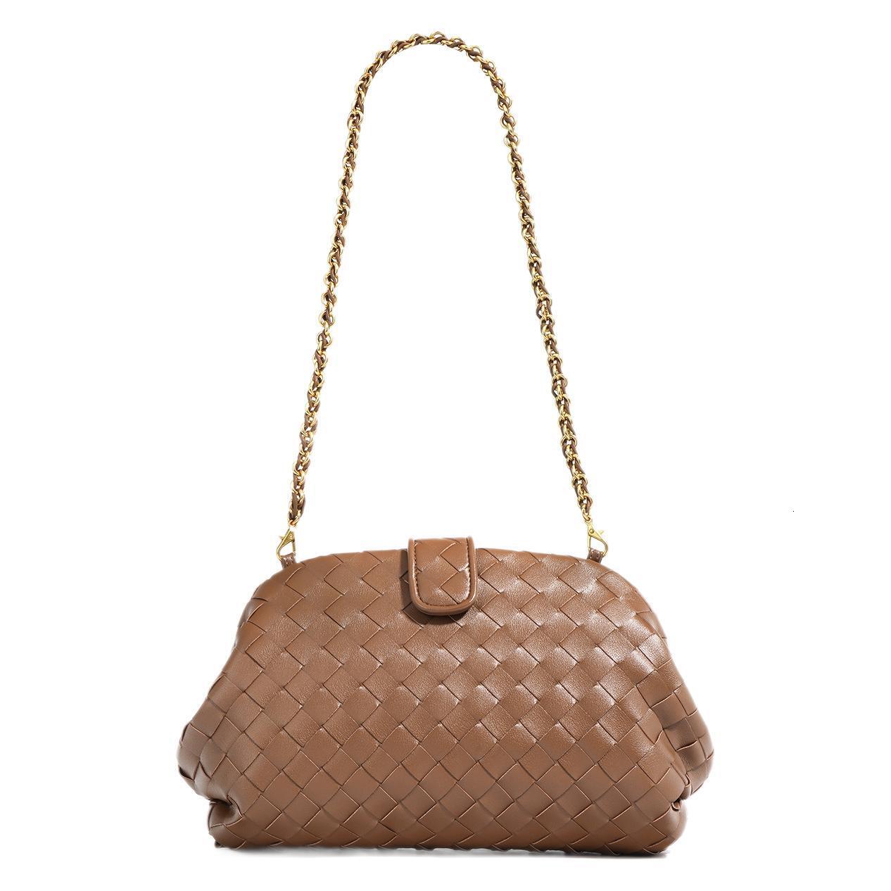 Bag 2025 New Chain Weaving Cloud Shoulder Armrest Handheld Genuine Leather Women's Bag Trendy Fashion