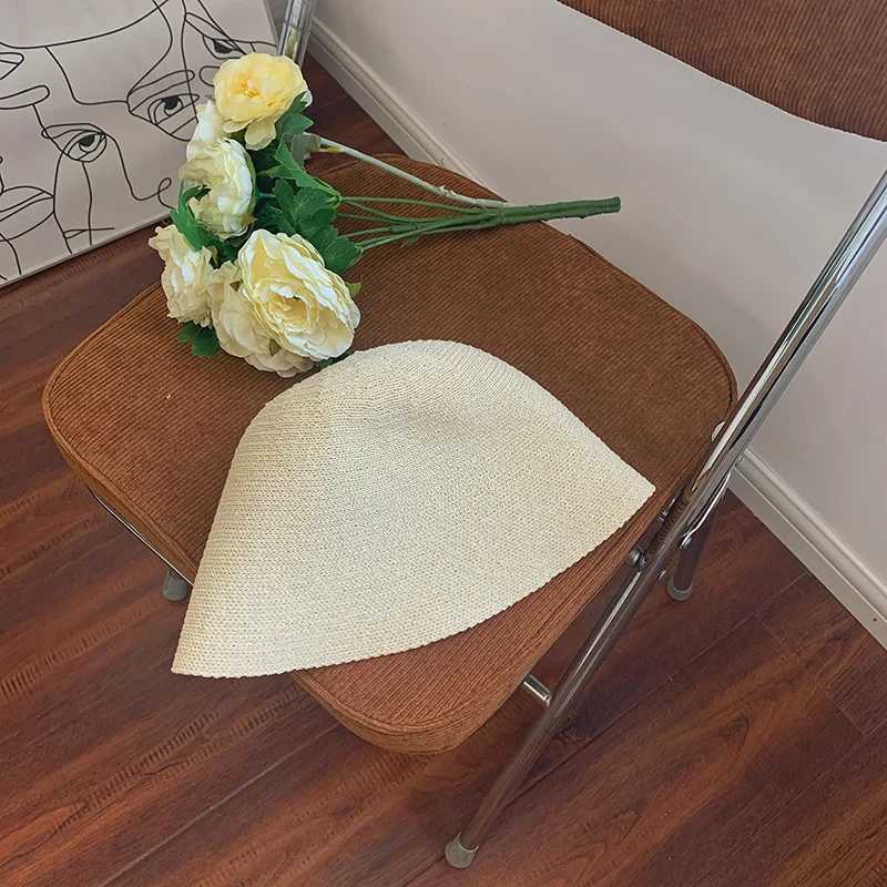 2023 Soft New Sun Hat Wide Brim Floppy Summer Hats for Women Girl Beach Panama Dome Weave Bucket Hat Femme Shade Hat Women Hats W250217