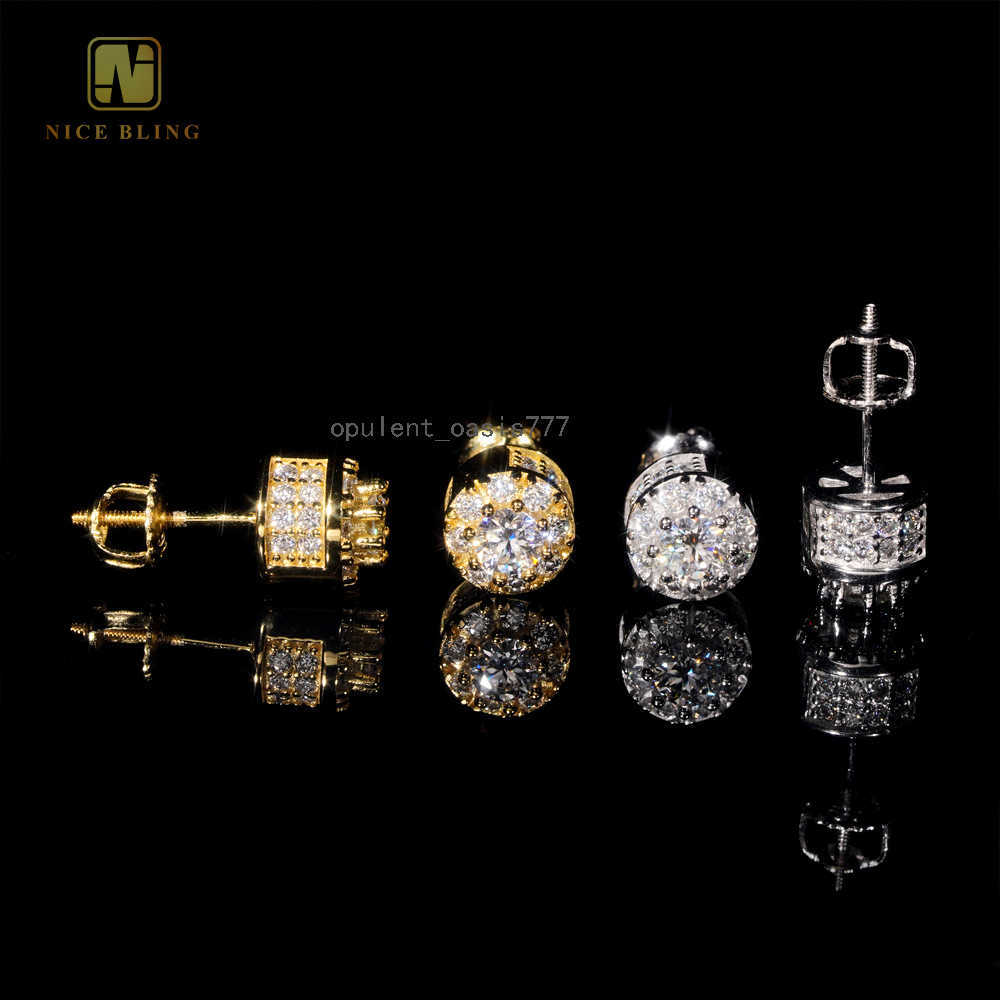 925 Sterling Silver Diamond Earring Custom Designer Jewelry Ear Studs Luxury Ice Out Women Fine Jewelry Moissanite Stud Earring