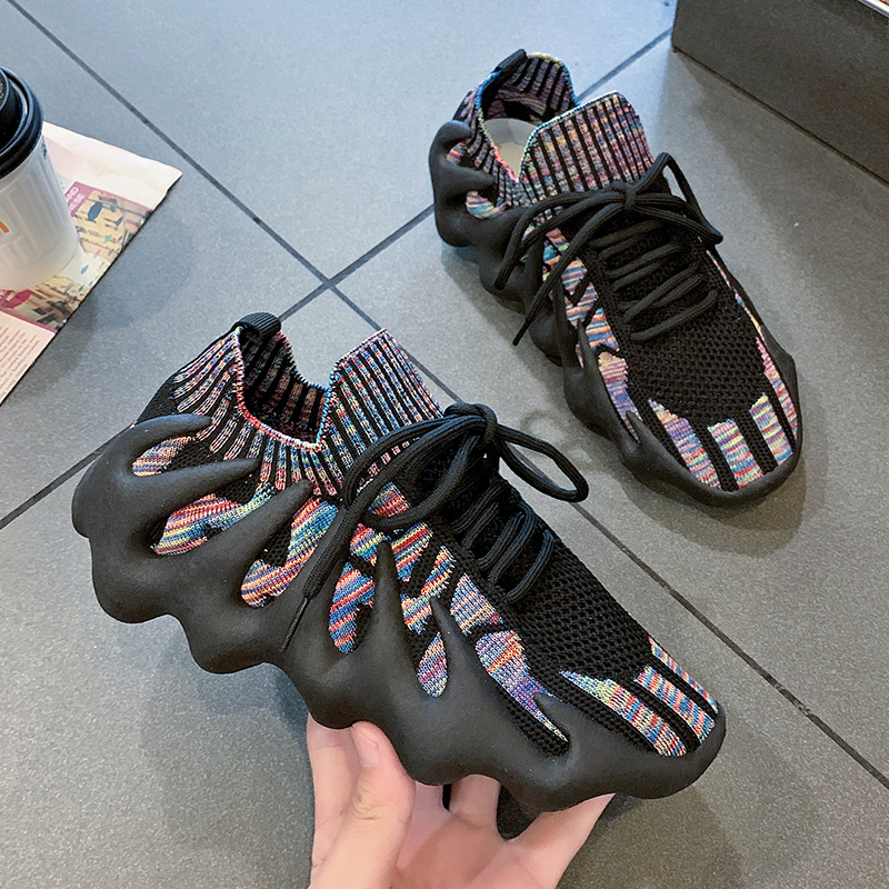 2025 New Designer Fashion Sneakers Mesh Breathable Women Running Sport Women's atillas Informales High Quality Stretch Knitted Casual Shoes