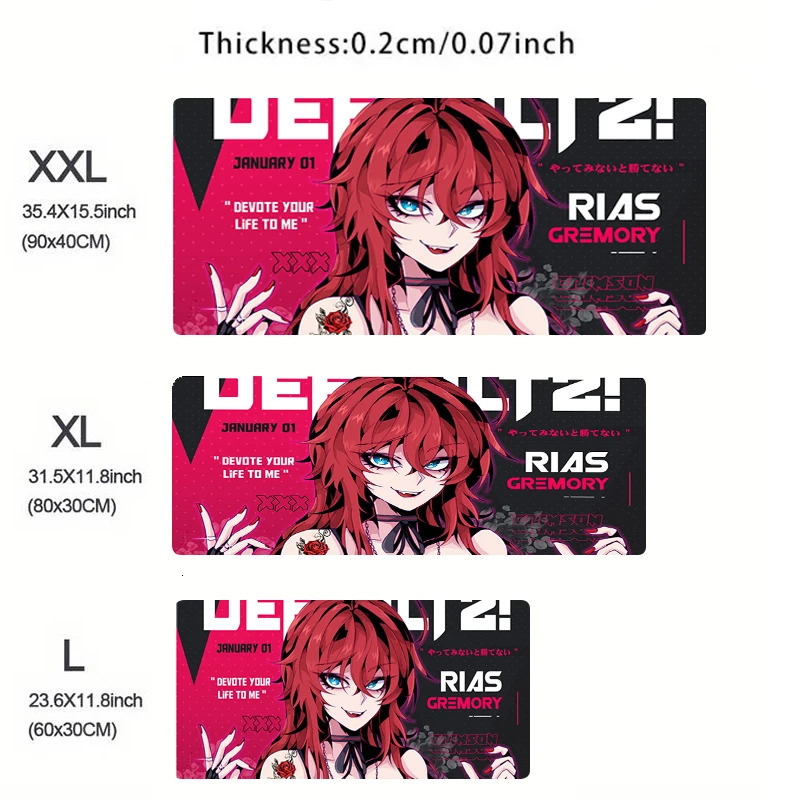 XXL Mouse Pad Computer RIAS Anime Sexy Girl Keyboard Game Machine Soft Office Carpet Desktop 900X400 250213