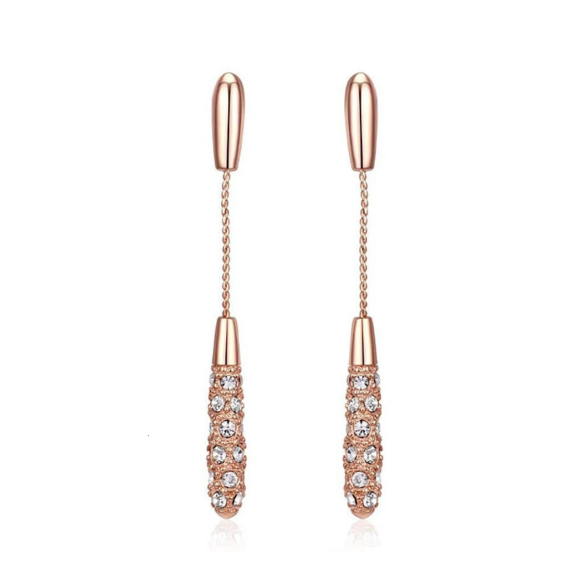 Style Earrings Female Fashion and Elegant Long DropShaped Alloy Jewelry Wedding Engagement Gift 250213