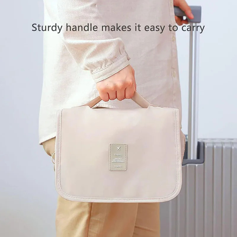 Travel Makeup Bag Waterproof Toiletries Organizer High Quality Women Neceser Bathroom Hook Wash Pouch Storage 250213