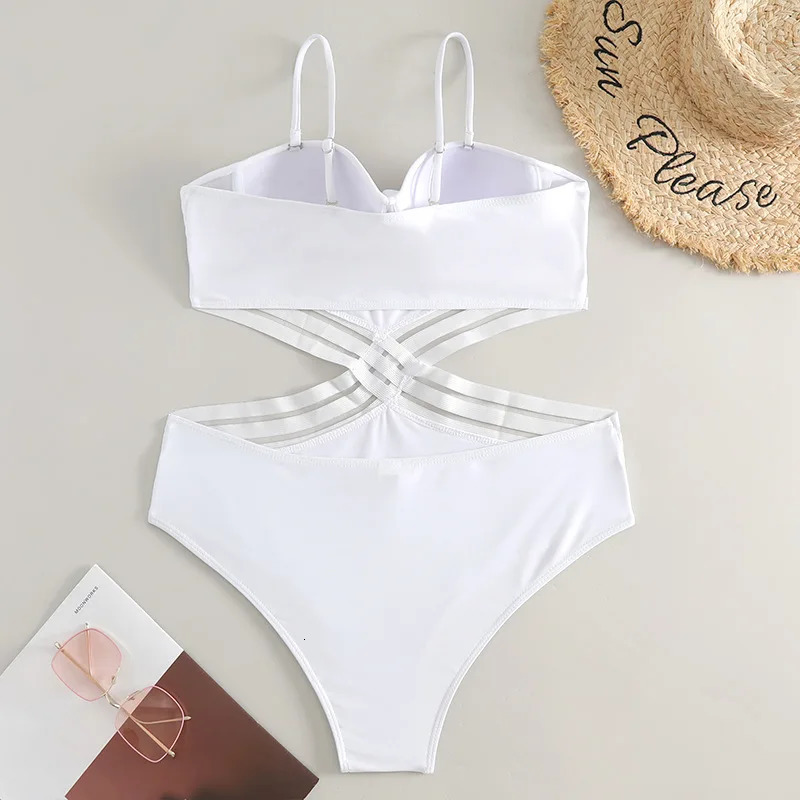 Push Up Swimsuit One Piece Sexy Monokini Solid Swimwear Women Bathers Bathing Swimming Swim Suit Female Summer Beachwear 250213