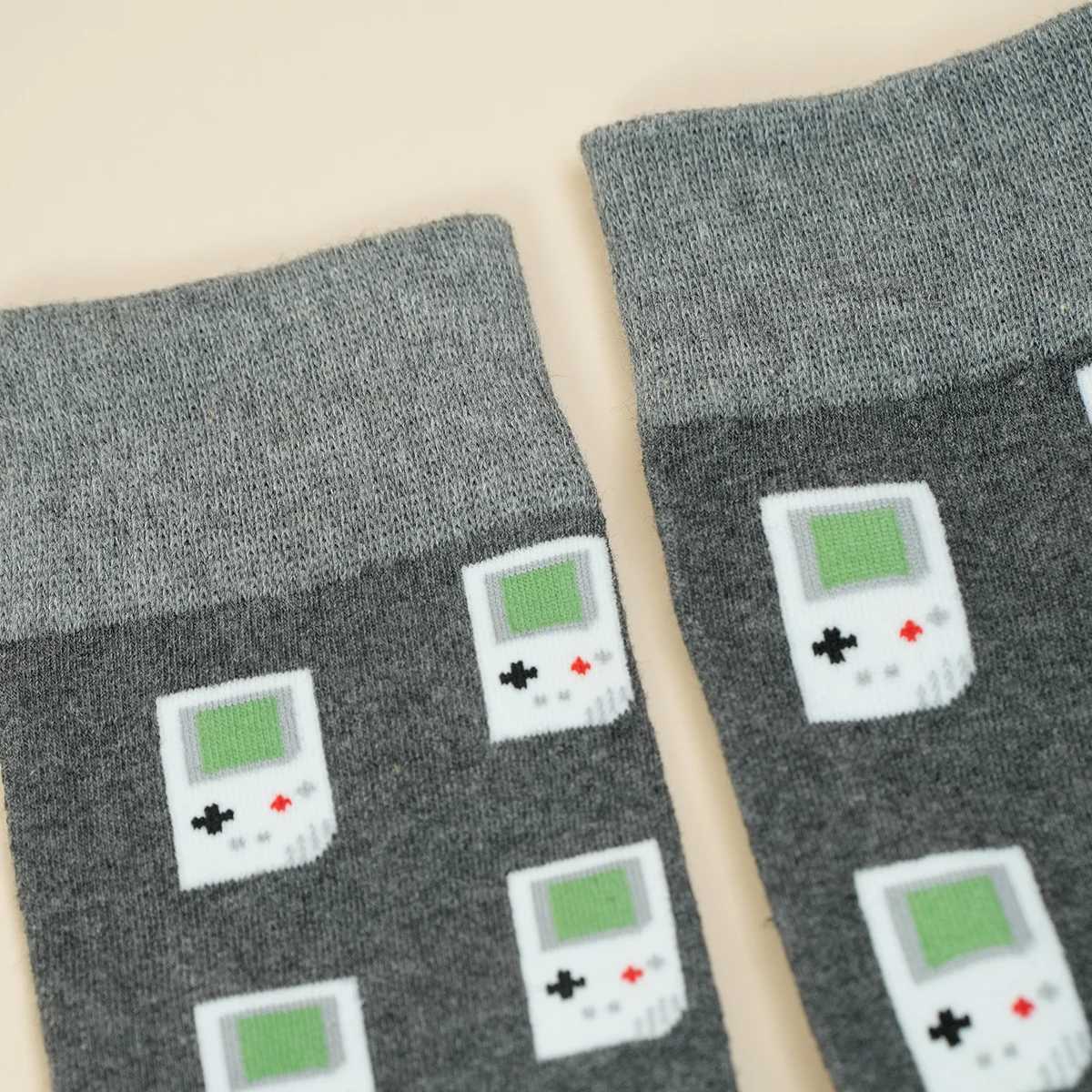 Pair Unisex Novelty Creative Game Console Pattern Mid-Calf Socks Suit In All Seasons W250217