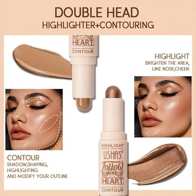 2 IN 1 Shimmer Bronzers Contour Stick Waterproof Multi-purpose Highlighter Shaping Shadow Face Modify Concealer PenXJ250217