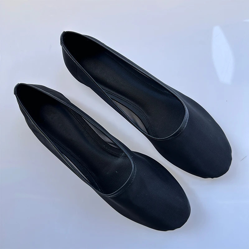 Mrxmus Women Lazy Loafers Round Toe Single Shoes Autumn Comfortable Flat Shoes Transparency Mesh Gauze Shallow Casual Shoes 250214